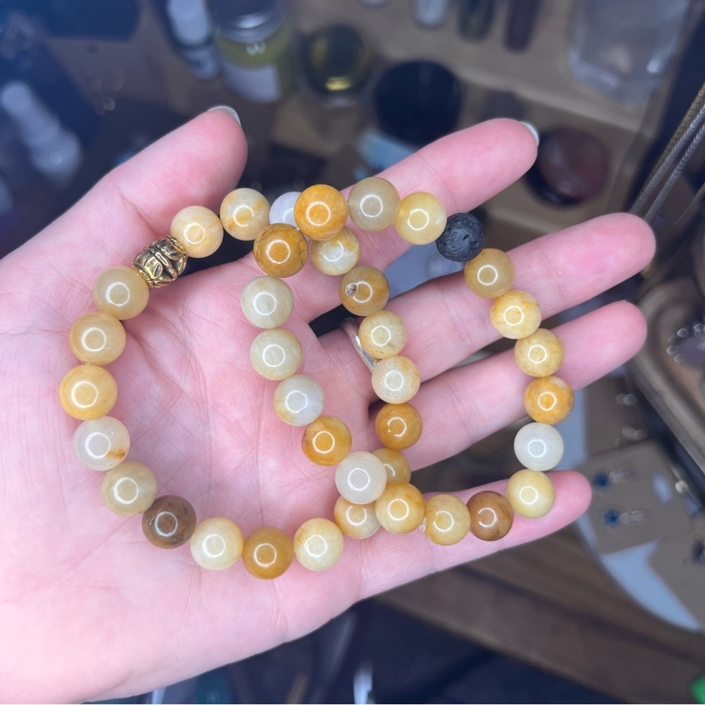 10mm Preorder Golden Jade Bracelets (7+in)💛